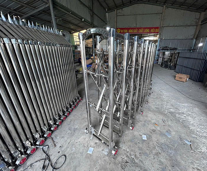 cổng xếp tự động